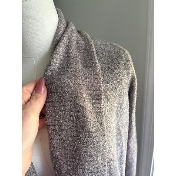 Barefoot Dreams CozyChic Lite Cardigan Sweater Size Medium Taupe Open Front - Picture 5 of 8